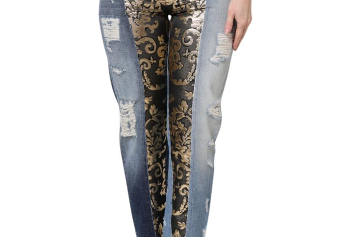 Multicolor Patchwork High Waist Denim Jeans