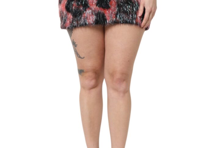 Multicolor Plush High Waist Mini Skirt