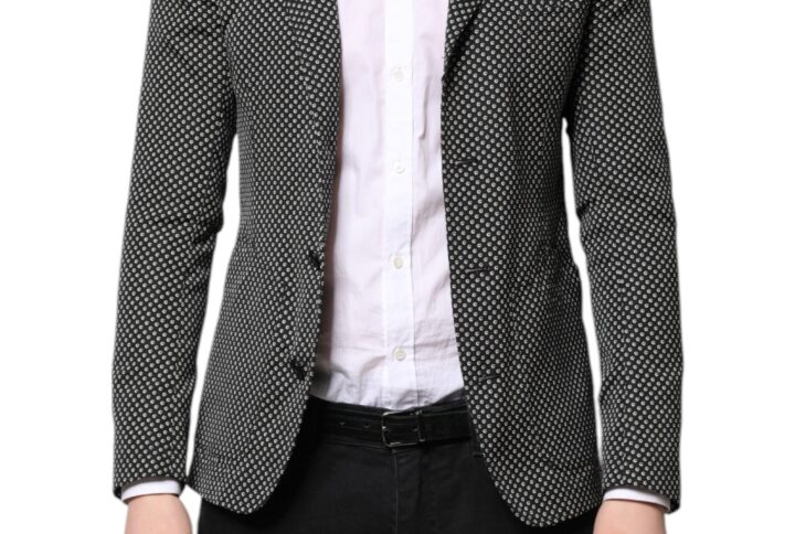 Dark Gray White Patterned Men Suit Coat Blazer | Jag Couture London – New York