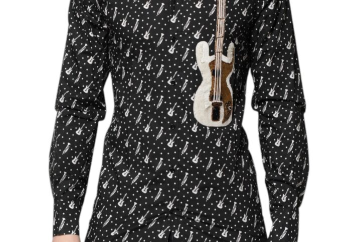 Black GOLD Instrument Embellished Shirt