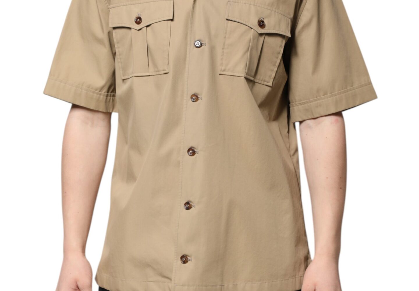Brown Graphic Print Short Sleeves Shirt