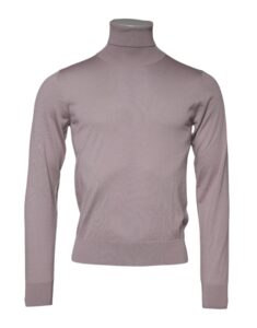 Brown Cashmere Knitted Men Pullover Sweater