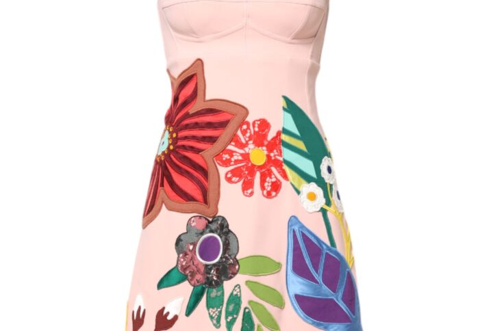 Pink Floral Print Spaghetti Strap Mini Dress
