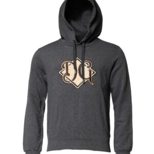 Gray Logo Patch Hooded Sweatshirt Sweater