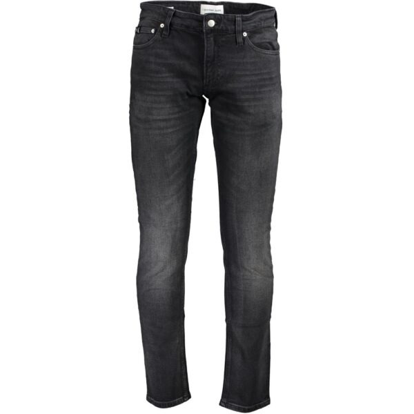 Black Cotton Men’s Slim-Fit Jeans