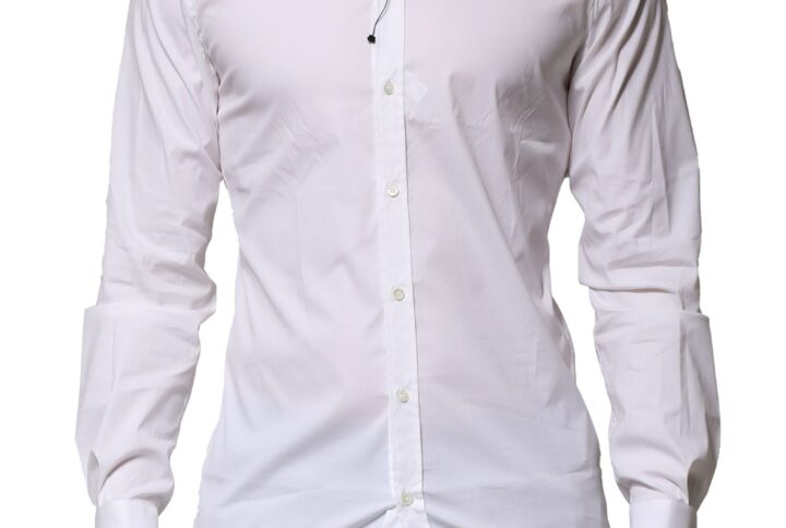 White Cotton GOLD Long Sleeves Formal Shirt