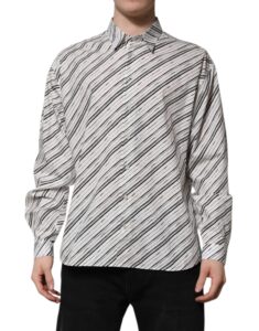 White Striped Long Sleeves Men Formal Shirt