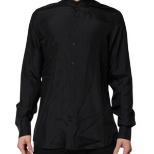 Dark Blue Silk MARTINI Men Formal Dress Shirt