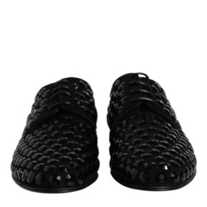 Black Suede Strass Derby Formal Shoes