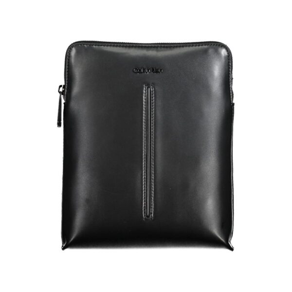 Black Polyurethane Men’s Shoulder Bag