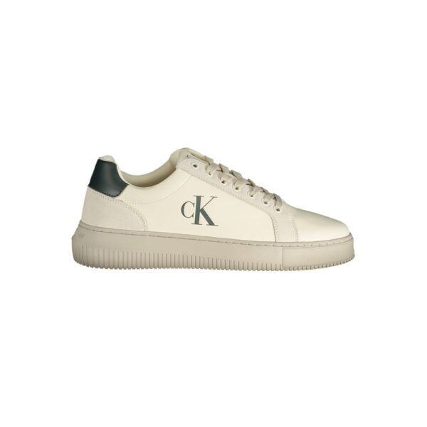 White Polyurethane Men Sneaker