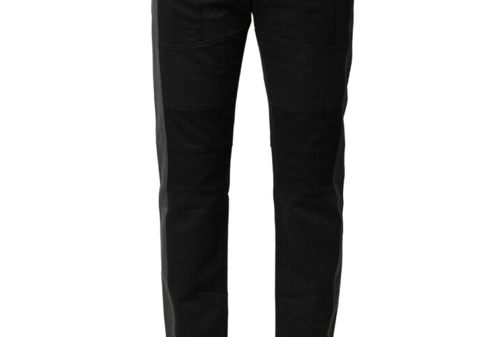 Black Gray Cotton Tapered Men Pants
