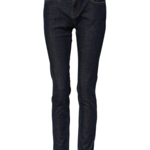 Blue Skinny Cotton Mid Waisted Denim Jeans