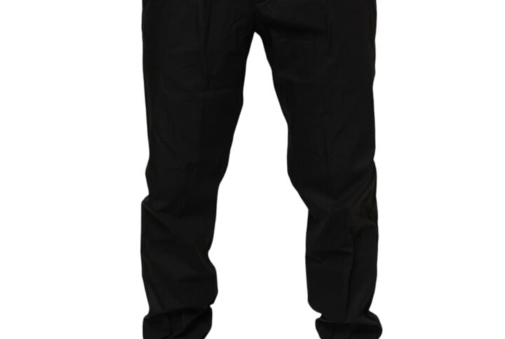 Black Cotton Logo Tape Men Jogger Pants
