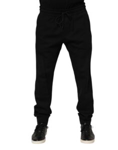 Black Cotton Men Jogger Sweatpants Pants
