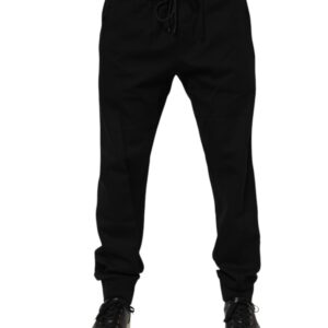 Black Cotton Men Jogger Sweatpants Pants