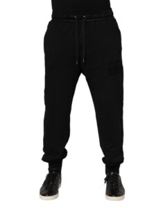 Black Cotton Drawstring Jogger Pants