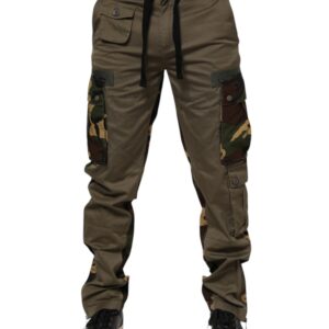 Brown Cotton Camouflage Cargo Pants