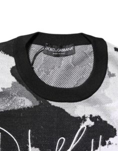 Multicolor Silk Camouflage Pullover Sweater