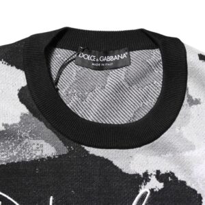 Multicolor Silk Camouflage Pullover Sweater