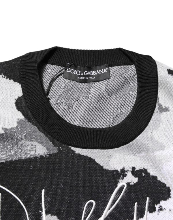 Multicolor Silk Camouflage Pullover Sweater