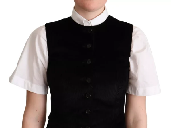 Black Brown Leopard Print Waistcoat Vest