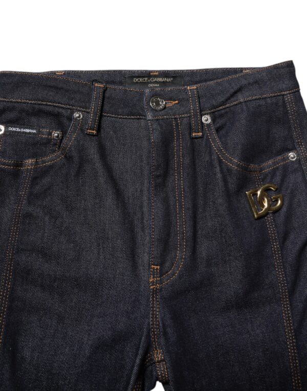 Black Cotton Mid Waist Bootcut Denim Jeans