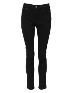 Black Cotton Logo Skinny Mid Waist Denim Jeans