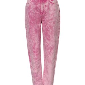 Pink Tie Dye High Waist Tapered Denim Jeans