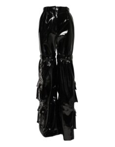 Black High Waist Cargo Bootcut Pants