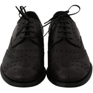 Black Leather Wingtip Oxford Dress  Shoes