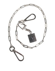 Silver Tone Metal Chain DG Charm Belt Keychain