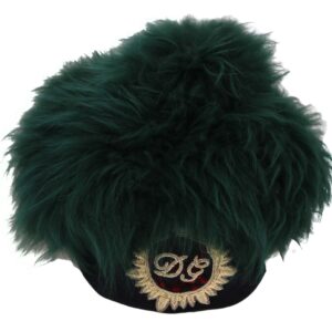 Green Fur DG Logo Embroidered Cloche Hat