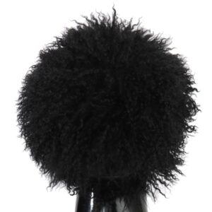 Black Tibet Lamb Fur Leather Gatsby Hat