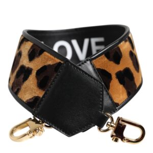 Black Leopard Print Reversible Bag Shoulder Strap