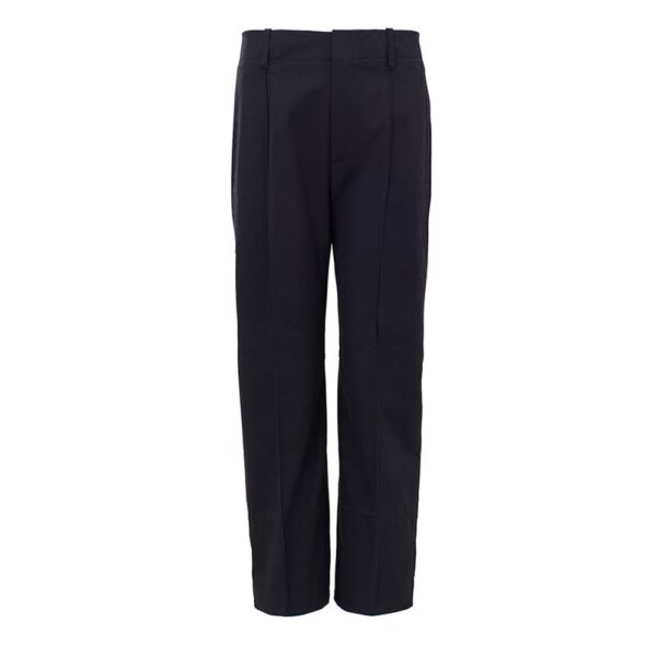 Navy Blue Cotton Casual Pants