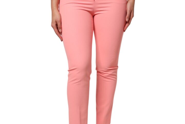 Pink High Waist Dress Tapered Pants - Jag Couture London