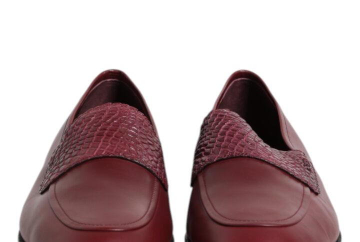 Burgundy Calfskin Leather Formal Slip On Shoes | Jag Couture London – New York
