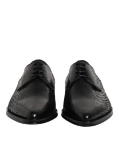Black Leather Lace Up Dress Men Derby Shoes