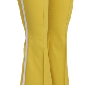 Yellow Flared Bootcut Capri Cotton Pants