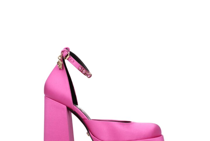 Pink Satin Platform Pumps