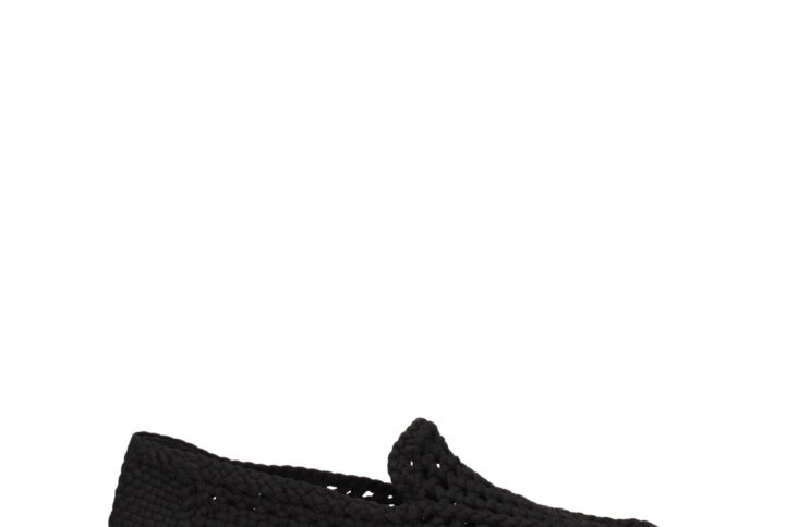 Black Fabric Slip-On Loafers