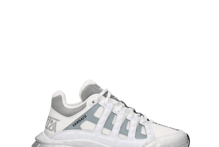 White Fabric Athletic Sneakers