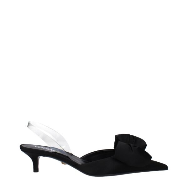 Black Satin Flat Sandals