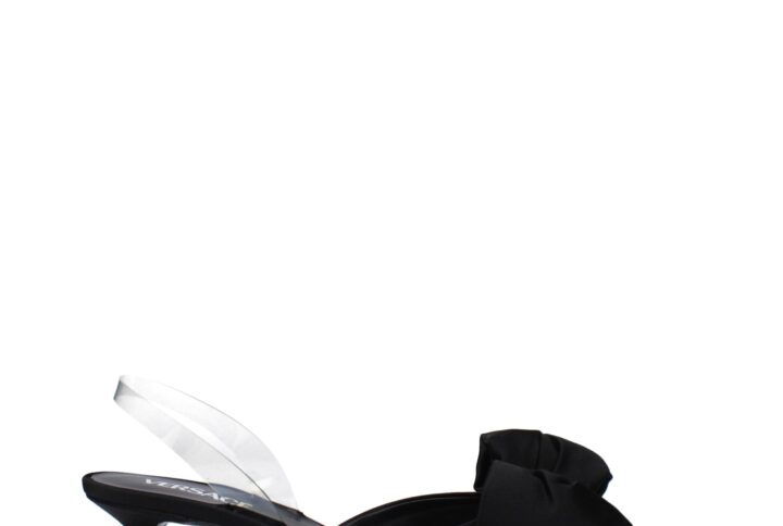 Black Satin Flat Sandals