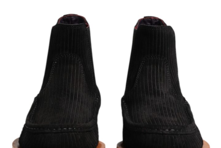 Black Calf Suede Slip On Ankle Boots Shoes | Jag Couture London – New York