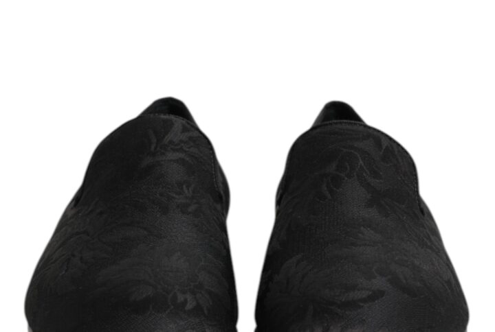 Black Floral Brocade Loafers Men Dress Shoes | Jag Couture London – New York