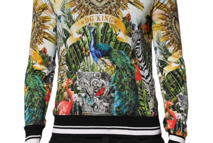 Tropical Heart Crown Silk Pullover Sweater - Jag Couture London