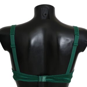 Green Silk Stretch Floral Lace Bra Underwear