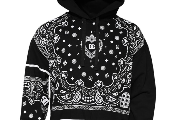 Black Bandana Hooded Men Sweatshirt Sweater - Jag Couture London